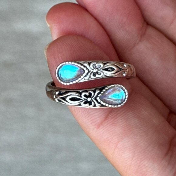 Vintage Sterling Silver S925 Butterfly Turquoise Ring - Picture 1 of 5
